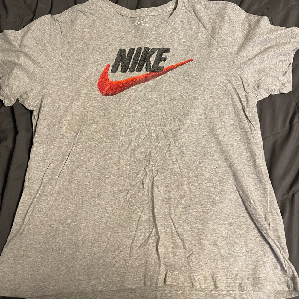 Nike Heather Gray Tee with White Logo